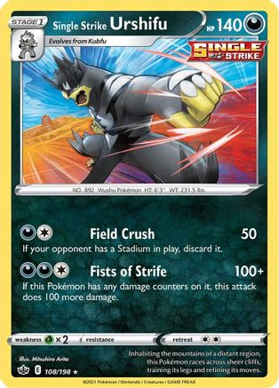Single Strike Urshifu 108/198, SWSH06: Chilling Reign