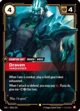Draven, Vanquisher (Alternate Art) 020a/221, Spiritforged