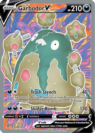 Garbodor V (Full Art) 190/203, SWSH07: Evolving Skies