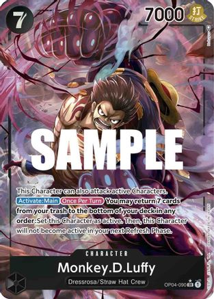 Monkey.D.Luffy (090) (Alternate Art) OP04-090, Kingdoms of Intrigue