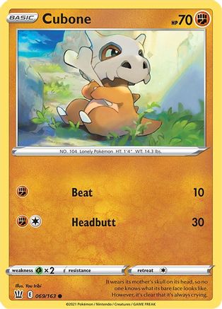 Cubone 069/163, SWSH05: Battle Styles