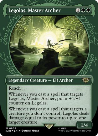 Legolas, Master Archer (Showcase) (Surge Foil) 805, Universes Beyond: The Lord of the Rings: Tales of Middle-earth