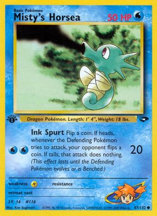 Misty's Horsea 087/132, Gym Challenge