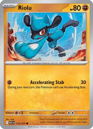 Riolu 112/217, ME: Ascended Heroes