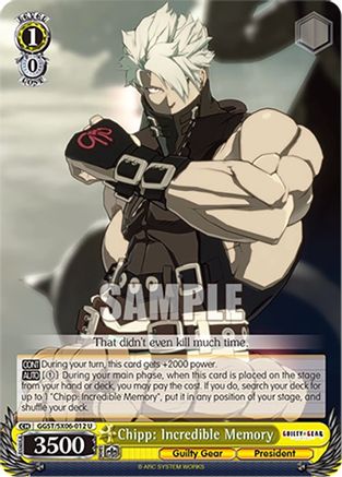 Chipp: Incredible Memory GGST/SX06-012 U, Guilty Gear -Strive-