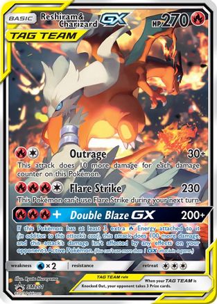 Reshiram & Charizard GX SM201, SM Promos