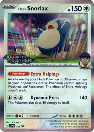 Hop's Snorlax - 184 (Prerelease) 184, SV: Scarlet & Violet Promo Cards
