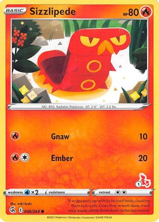 Sizzlipede - 046/264 (#1 Cinderace Stamped) 046/264, Battle Academy 2022