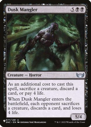 Dusk Mangler 077/281, The List Reprints