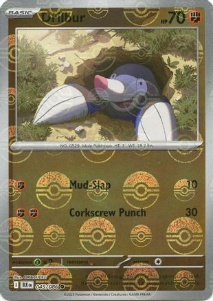 Drilbur (Poke Ball Pattern) 045/086, SV: Black Bolt