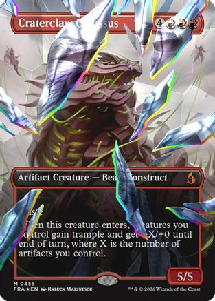 Craterclaw Colossus (Borderless) (Facet Foil) (0455) 455, Reality Fracture