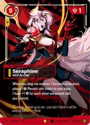 Seraphine, Not Alone (T1 Worlds Champion Signature Edition Bundle) T1S 005/005, Riftbound Promotional Cards