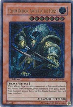 Yellow Baboon, Archer of the Forest (UTR) SOVR-EN084, Stardust Overdrive