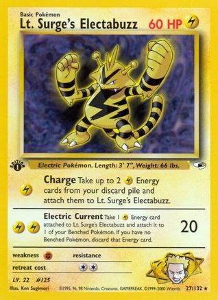 Lt. Surge's Electabuzz (27) 027/132, Gym Heroes