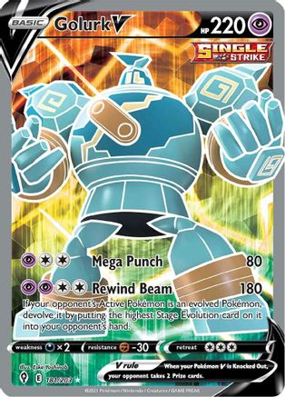 Golurk V (Full Art) 181/203, SWSH07: Evolving Skies