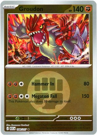 Groudon (Energy Symbol Pattern) 108/217, ME: Ascended Heroes
