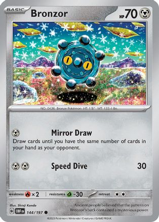 Bronzor 144/197, SV03: Obsidian Flames