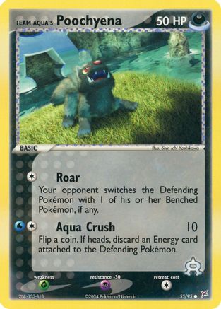 Team Aqua's Poochyena 55/95, EX Team Magma vs Team Aqua