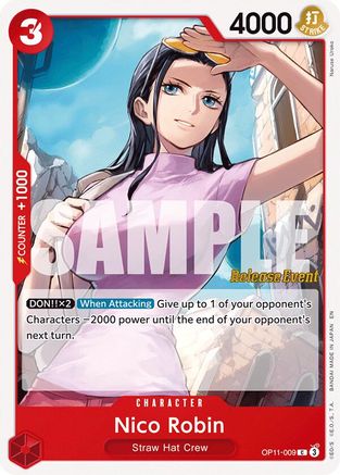 Nico Robin OP11-009, A Fist of Divine Speed Release Event Cards