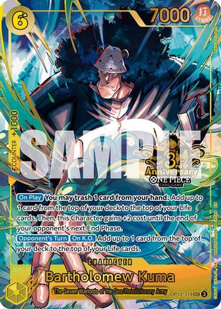 Bartholomew Kuma (Japanese Version 3rd Anniversary Set), One Piece Promotion Cards