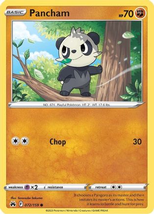 Pancham 072/159, SWSH: Crown Zenith