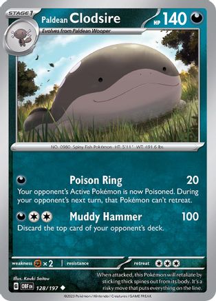 Paldean Clodsire 128/197, SV03: Obsidian Flames