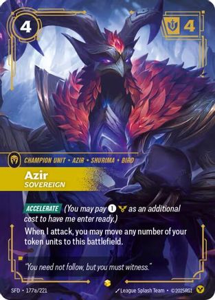 Azir, Sovereign (Alternate Art) 177a/221, Spiritforged
