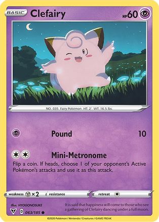Clefairy 063/185, SWSH04: Vivid Voltage