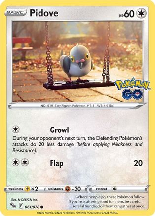 Pidove 061/078, Pokemon GO