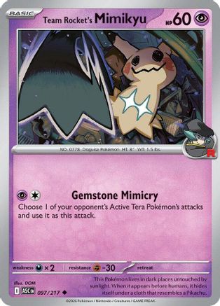 Team Rocket's Mimikyu 097/217, ME: Ascended Heroes