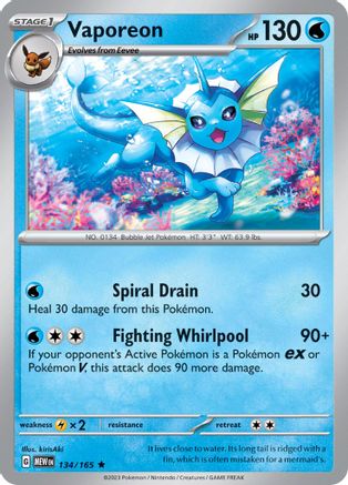 Vaporeon 134/165, SV: Scarlet & Violet 151