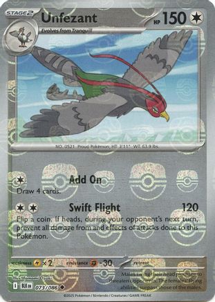 Unfezant (Master Ball Pattern) 073/086, SV: Black Bolt