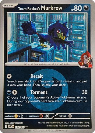 Team Rocket's Murkrow (Energy Symbol Pattern) 126/217, ME: Ascended Heroes