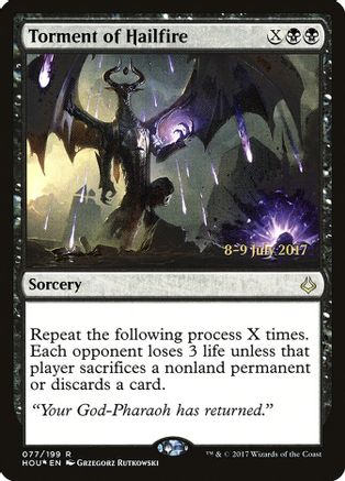 Torment of Hailfire 77, Prerelease Cards