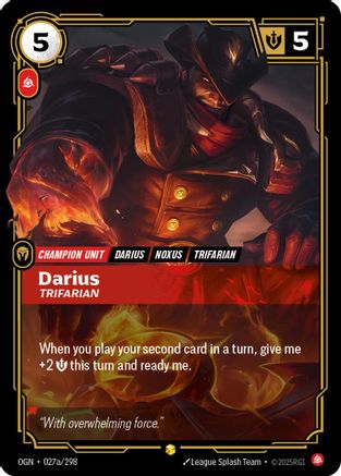 Darius, Trifarian (Alternate Art) 027a/298, Origins