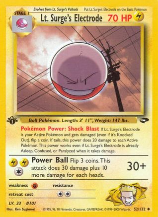 Lt. Surge's Electrode 052/132, Gym Challenge