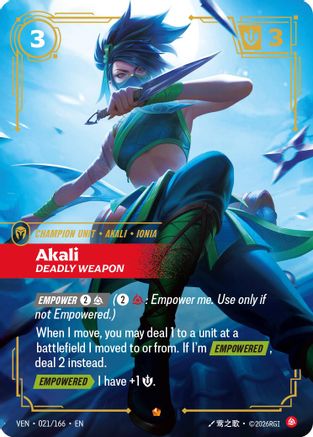 Akali, Deadly Weapon 021/166, Vendetta