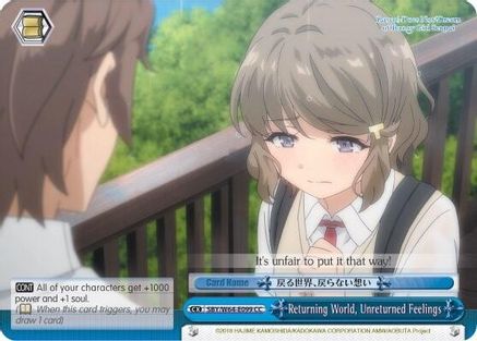 Returning World, Unreturned Feelings SBY/W64-E099 CC, Rascal Does Not Dream of Bunny Girl Senpai