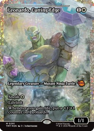Leonardo, Cutting Edge (Showcase) (Fracture Foil) 291, Teenage Mutant Ninja Turtles