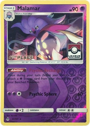 Malamar - 51/131 (League Challenge) [4th Place] 051/131, League & Championship Cards