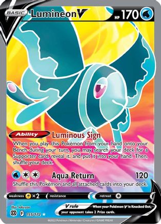 Lumineon V (Full Art) 155/172, SWSH09: Brilliant Stars