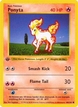 Ponyta, Base Set (Shadowless)