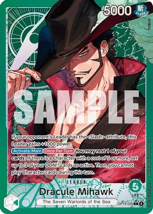 Dracule Mihawk - OP14-020 (Alternate Art), The Azure Sea's Seven