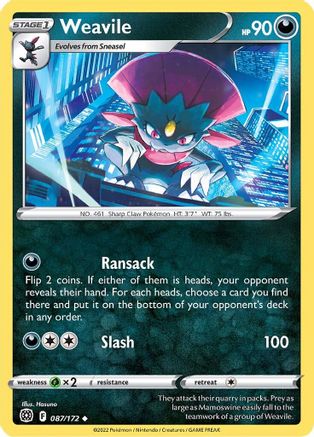 Weavile 087/172, SWSH09: Brilliant Stars