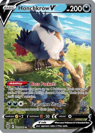 Honchkrow V (Alternate Full Art) 162/172, SWSH09: Brilliant Stars