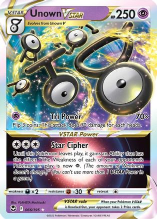 Unown VSTAR 066/195, SWSH12: Silver Tempest