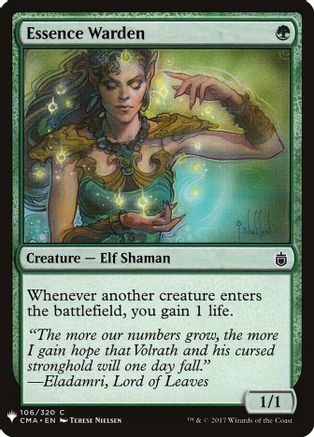 Essence Warden 106, The List Reprints