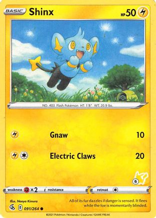 Shinx - 091/264 (#6 Pikachu Stamped) 091/264, Battle Academy 2022