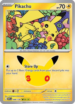 Pikachu 048/128, ME: 30th Celebration