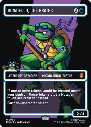 Donatello, the Brains (0085) (Borderless) (Surge Foil) 85, Commander: Teenage Mutant Ninja Turtles